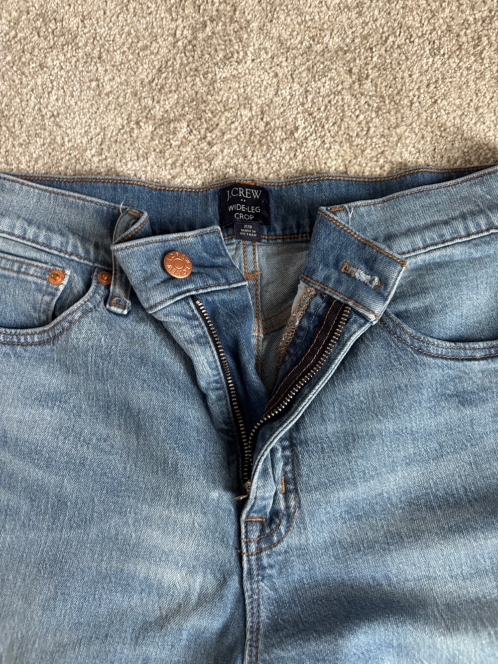 J. Crew Light Blue Wide-Leg Crop women’s Jeans